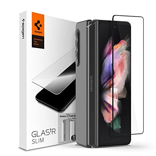 Spigen Samsung Galaxy Z Fold 3 - Full Cover Glass Protector + Scharnier Film - Zwart