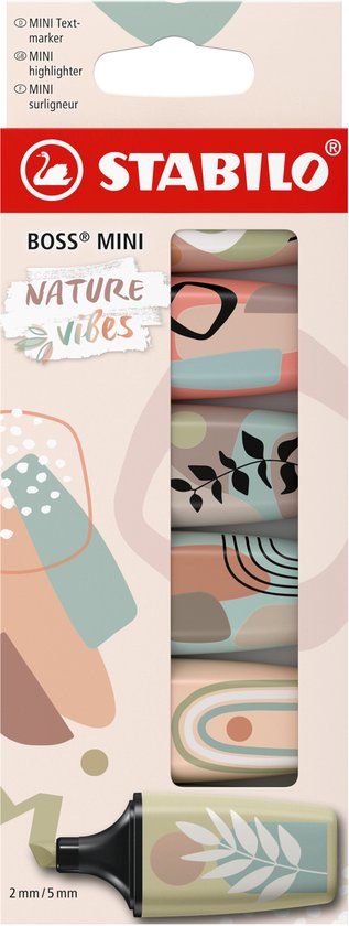 STABILO BOSS MINI Markeerstift NATUREvibes Etui Met 6 Kleuren