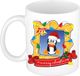 Bellatio Decorations Kerst cadeau koffiemok - kerst pinguin - wit - 300 ml - keramiek