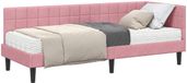 vidaXL Hoekbedframe met Matras 2 st Roze 80 x 200 cm Fluweel