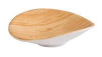 APS BAMBOO 84815 melamine schaal, bamboe-look, 10,5 x 10 cm, hoogte 3 cm, wit