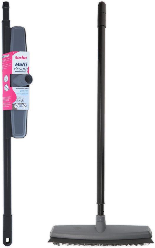 Sorbo Multi Broom - Rubberen Bezem met Steel - Geschikt voor Binnen & Buiten
