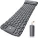 Sans marque Matelas de couchage gonflable - Matelas de camping - Couchage extérieur - Avec pompe à pied intégrée - 190x60cm - Gris