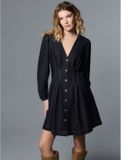 Next - Dames - Denim mini-jurk met aangerimpelde taille - Blauw