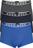 BOSS Hugo Boss 3-pack Boxershorts Heren Katoen Stretch Zwart/Grijs/Blauw Maat XL