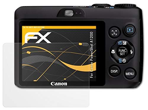 atFoliX Beschermfolie compatibel met Canon PowerShot A1200 Schermbeschermer, anti-reflecterend en schokabsorberend FX Folie (3X)