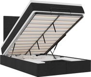 vidaXL Ottomaanse Bed met Matras en LED Zwart 120 x 190 cm Stof