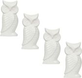 oCreon Keramische luchtbevochtiger set van 4 witte uil