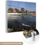 MuchoWow® Glass Painting 20x20 cm - Acrylic Glass Painting - Coast of the African island of Gorée - Photo on glass - Paintings