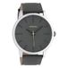 OOZOO Timepieces - Zilverkleurige horloge met donker grijze leren band - C10330
