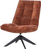 WOOOD Jouke Draaifauteuil - Chenille Structuur - Roestbruin