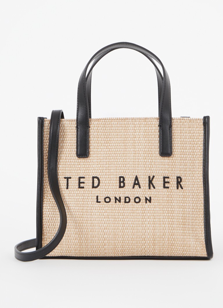 Ted Baker Ted Baker Paolina Small handtas van raffia met logoborduring