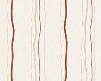 A.S. Création Strepen Behang Modern Crème Beige Rood Vliesbehang 1005x53cm
