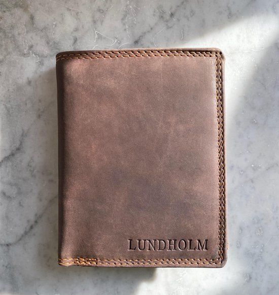 Lundholm leren heren portemonnee met RFID anti skim bescherming - bruin