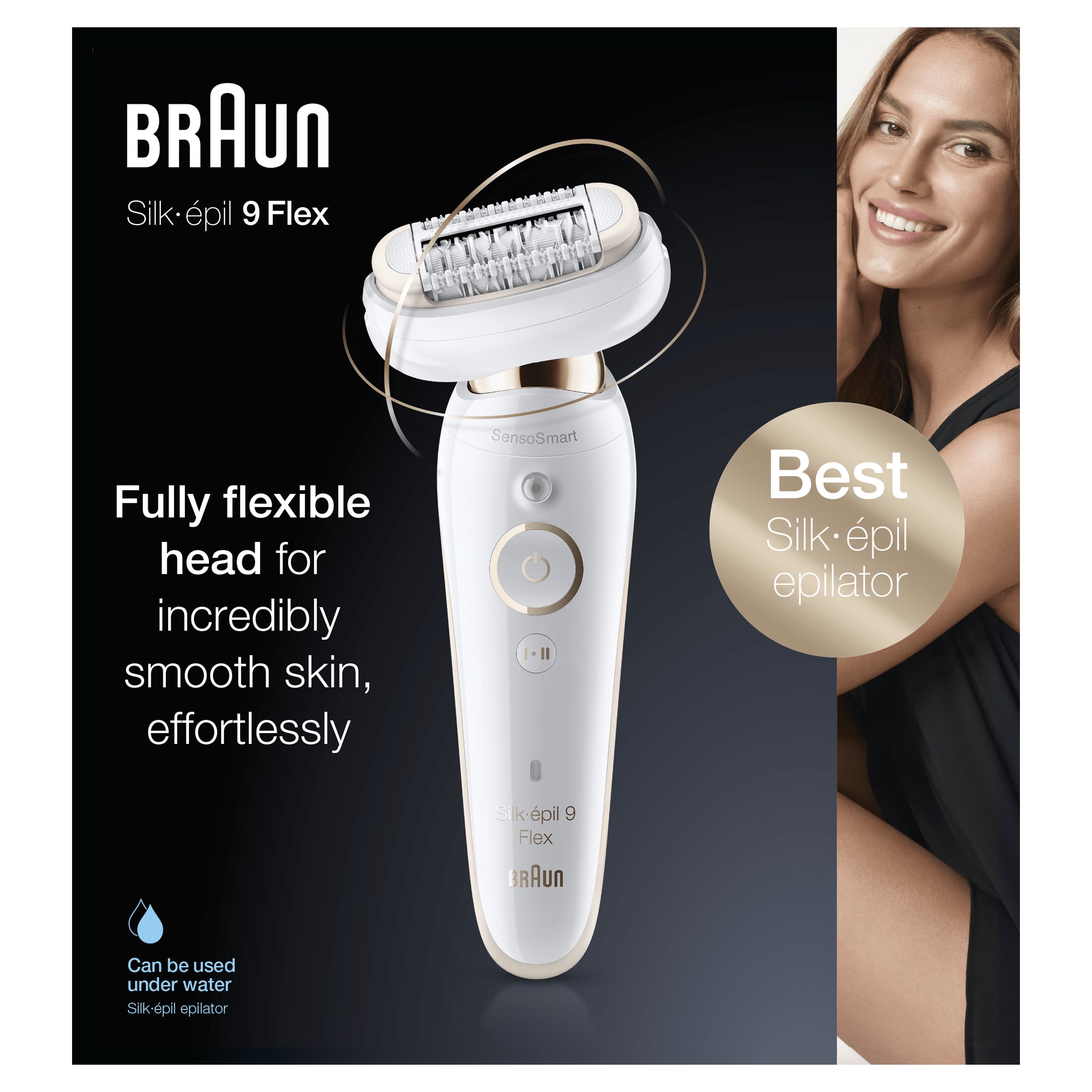 Braun Silk-épil 9 Flex 9-001 Epilator - Wit/Goud - 40 Pincetten - Nat & Droog