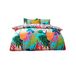 furn. Coralina Dekbedovertrek met tropische palm - Levendig omkeerbaar beddengoed met bloemenblad (blauw - kingsize)