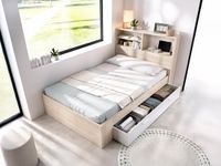 Vente-unique Bedframe hout natuurlijk licht, wit 120 x 190 cm