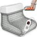 Unyqoos® Chauffe-pieds électrique – Chauffe-pieds avec 6 niveaux de chaleur, minuterie de 90 minutes, protection contre la surchauffe, 100 W, micro-plush lavable, gris (convient jusqu'à la taille 46)