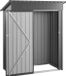 Merkloos 5 x 3 ft metalen tuinhuisje, buitenopslagruimte met afsluitbare deur en ventilatie, metalen schuur met schuin dak voor gereedschap, achtertuin, tuin, terras, fiets, grijs