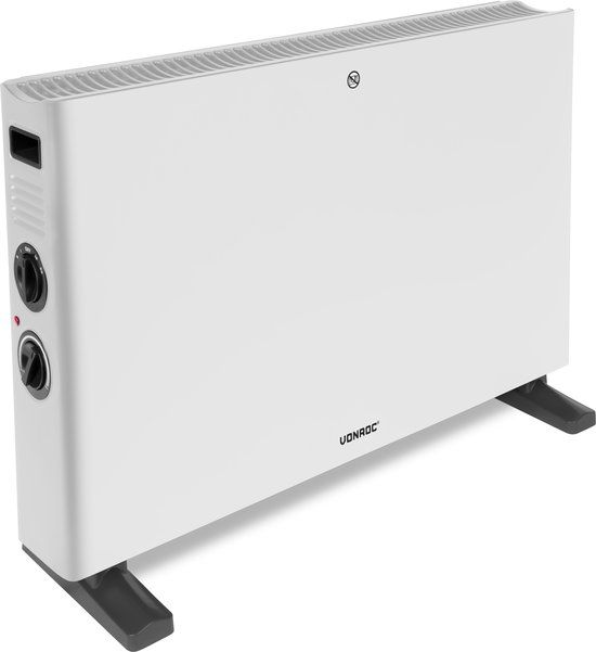 VONROC Elektrische Convectorkachel - 2000W - Met Turbo Functie - Wit