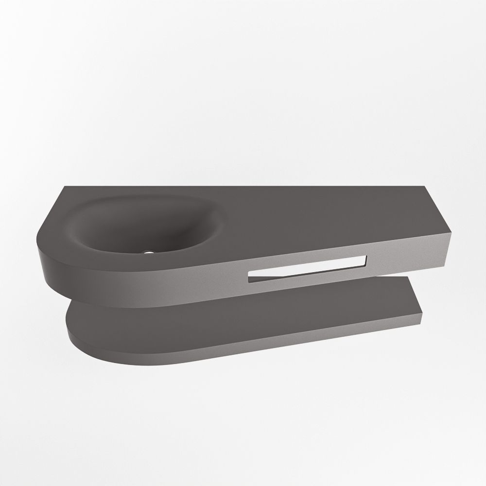 Mondiaz Riva Dulcet badkamermeubel 120cm Dark Grey - Links - Zonder lade - 1 kraangat