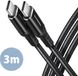 Axagon BUCM-CM30AB câble USB-C USB 2.0 connecteur USB-C 3 m noir