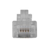 ACT TD104M RJ11 (6P/4C) Modulaire Connector | Ronde Kabel met Massieve Aders - 25 stuks