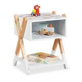 Merkloos Relaxdays Nachtkastje Kinderkamer - 42x34x30 cm - Teddy - Houten Poten - Wit