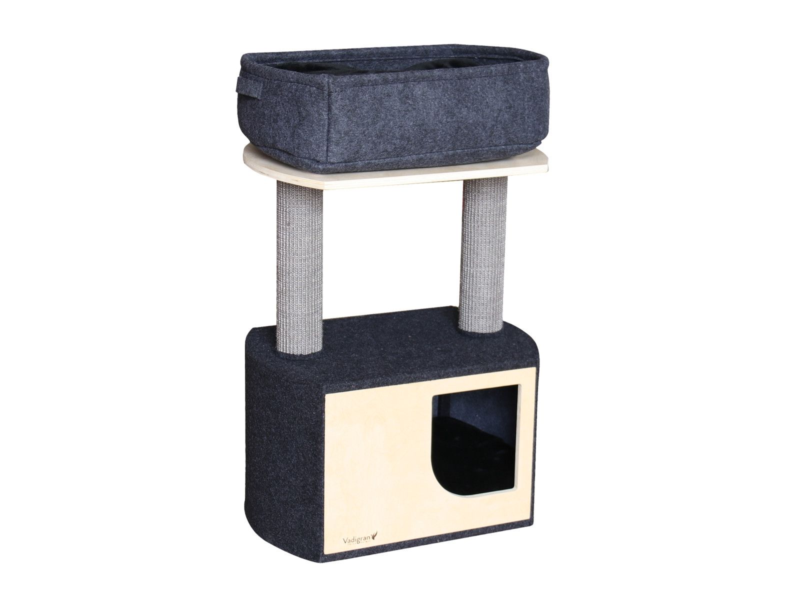 Vadigran Kattenkrabpaal Urban Beamy - Grijs & Hout - 57x38x88cm