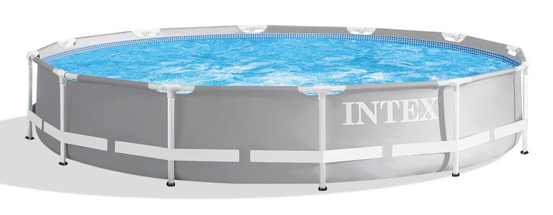 Intex Prism Frame Opzetzwembad - Ø 366 x 76 cm - Grijs