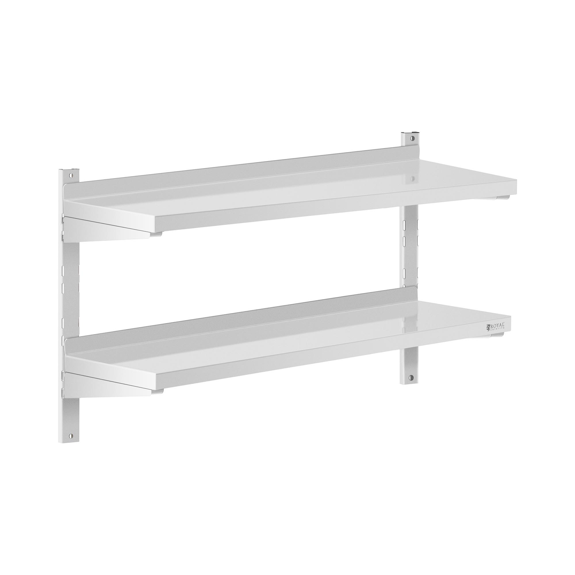 Royal Catering Wandrek van roestvrij staal - 2 planken - 30 x 100 cm