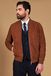 D'Arienzo Blouson cuir daim cognac bomber deux poches cuir velours Taille 54/XXL Couleur Cognac
