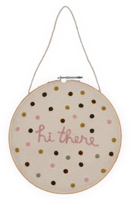 KidsDepot Wandhanger Mikko Beige Katoen Rond 20 cm