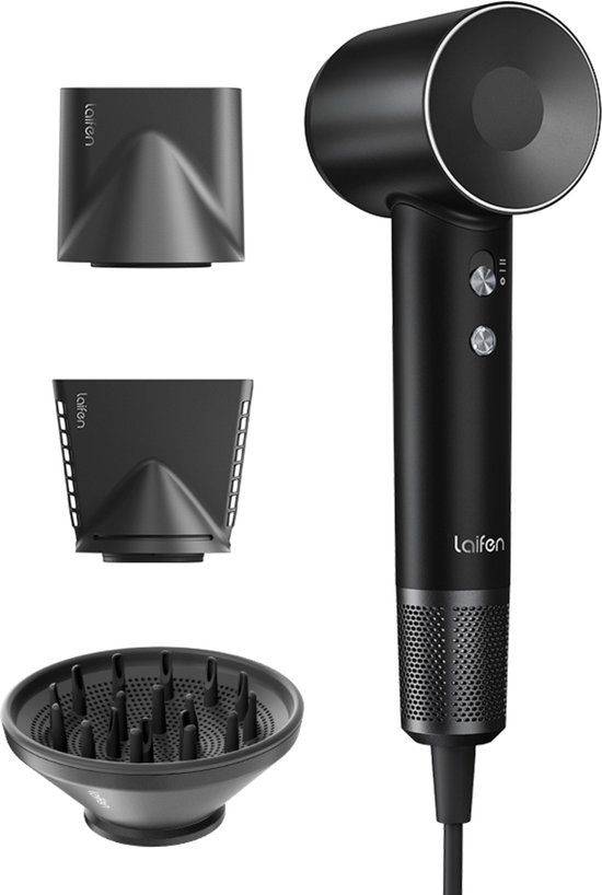 Laifen Swift Special High Speed Föhn - Mat Zwart - Haardroger met ionische technologie - 1600W