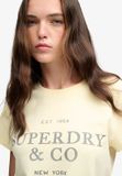 Superdry Luxe Casual Classic T-shirt Dames Crème Katoen Maat 12