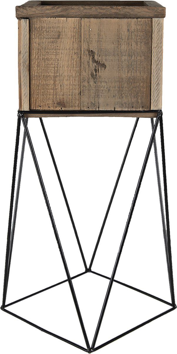 Clayre & Eef Planthouder 28x28x50 cm Bruin Hout Bloempot - 8717459804616