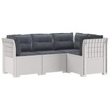 vidaXL 4-Persoons Tuin Sofa met Kussens Rattan Look PP Wit