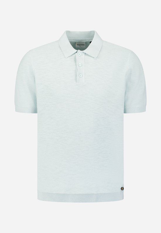 No Excess Gebreide slub polo met knopen