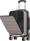 TRVLMORE Reiskoffer - 54x37x23 cm - Met Voorvak- 44L - TSA-slot - 4 Wielen - Roségoud