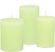 Merkloos Stompkaarsen/cilinderkaarsen set - 3x - lime groen - rustiek model