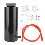 Universele auto Radiator Koelvloeistoftank 800 ml Koelvloeistof Expansietank Overloop Olie Catch Tank Koeling Catch Fles Reservoir Aluminium Billet Zwart(Zilver)