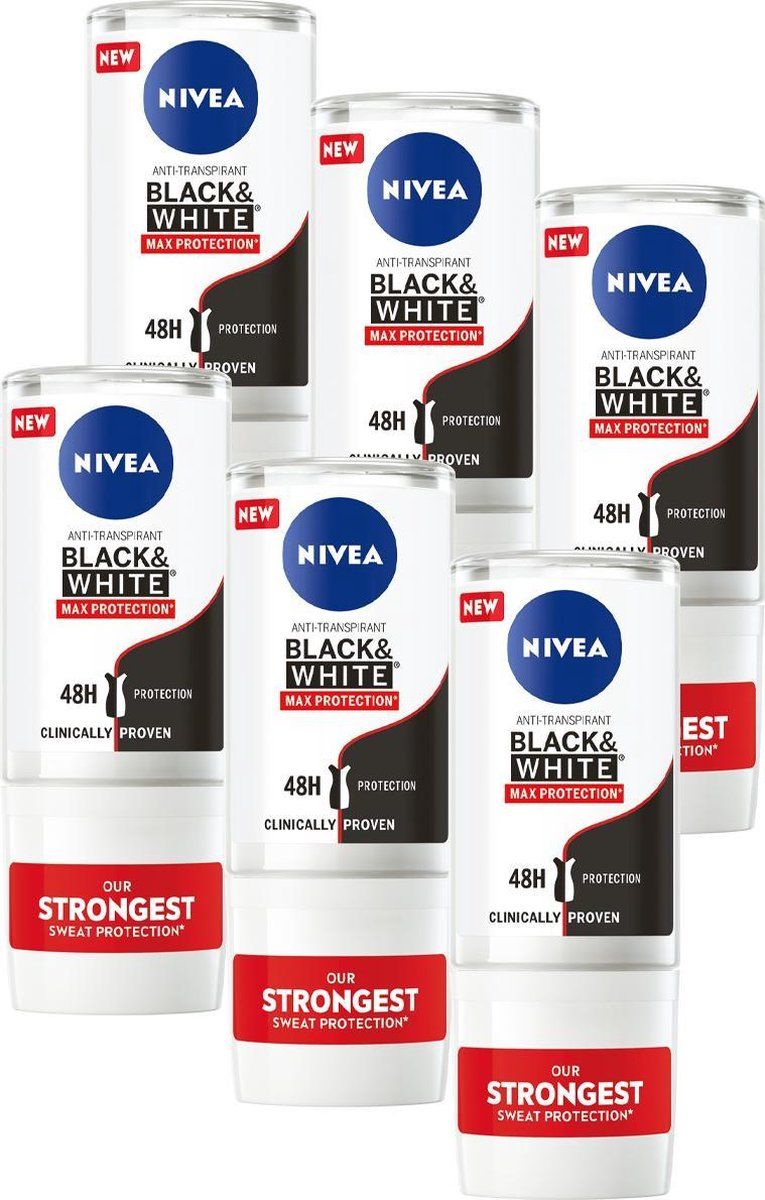 Nivea Black & White Max Protection Anti-Transpirant Roller - 50 ml