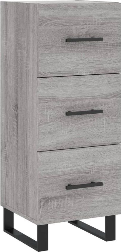 vidaXL Dressoir 34,5x34x90 cm Bewerkt Hout Grijs Sonoma Eikenkleurig