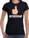 Bellatio Decorations Shoppartners Bv Beterschap duim omhoog cadeau shirt zwart voor dames - beterschap kado t-shirt XL