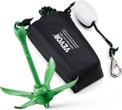 VEVOR Kajakankerset, 3,5 lbs Paddleboard-ankerset met 8 m Touw en Boei, Opvouwbaar Anker voor Kleine Boten met Opbergtas en Karabijnhaak, Kajakaccessoires voor Kajaks, Kleine Boten, Kano's