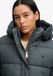 Superdry Premium Geruite Puffer Jas met Capuchon Dames Olijf/marineblauw Geruit Polyester/Lyocell