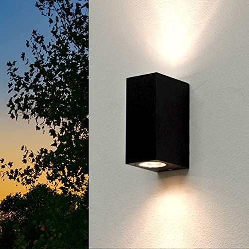 Licht-Erlebnisse AALBORG Buitenlamp - Zwart - Hoekig - GU10 - IP44