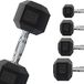 Professionele G5 HT SPORT Professionele zeshoekige halter, met rubber, van 1 tot 50 kg, voor fitnessstudio's of thuisgymnastiek, ergonomische antislip handgreep, per stuk verkocht (2 x 12,5 kg)