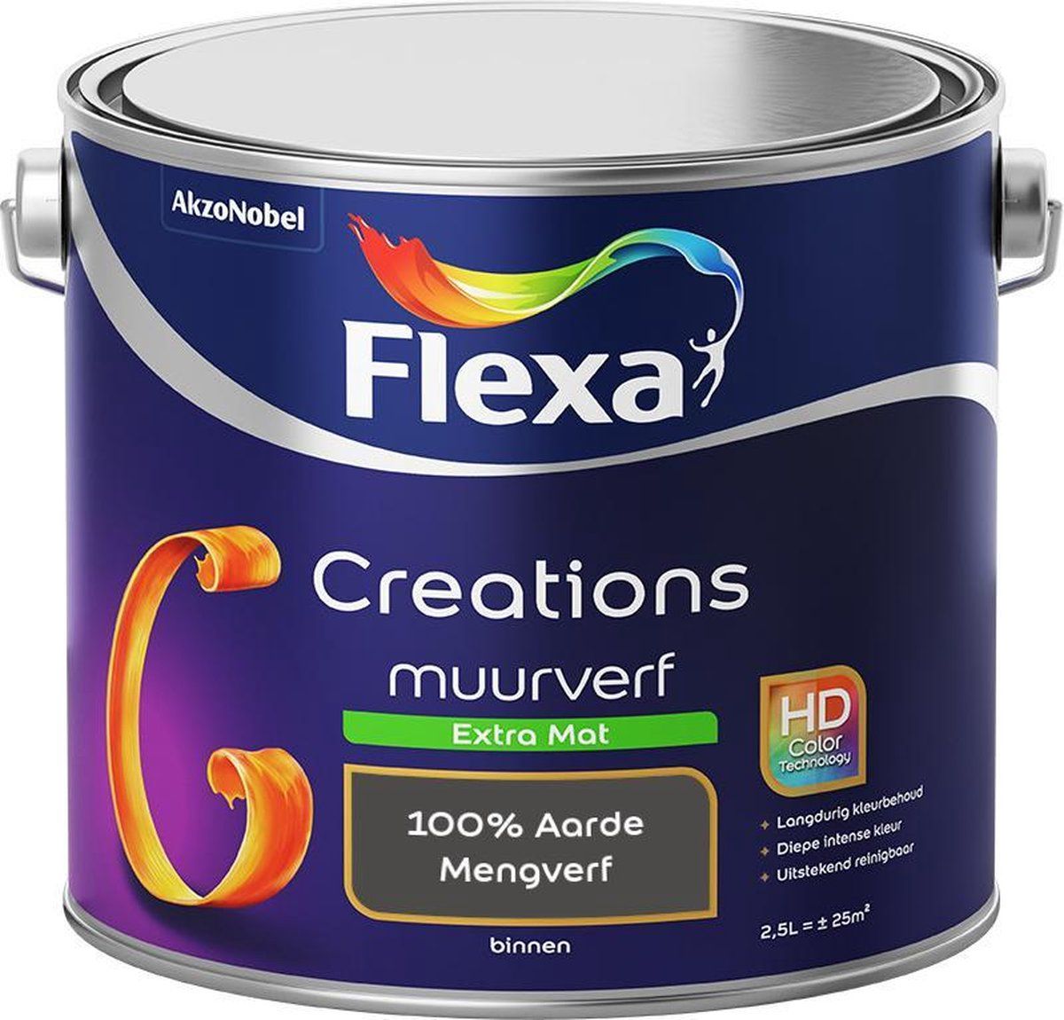FLEXA Creations Muurverf - Extra Mat - Mengkleuren Collectie - 2,5 liter