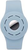 Merkloos Bandje Geschikt voor AirTag voor Kinderen Siliconen met Drukknoop | Polsband voor Kind | Armband | Horloge band Blauw